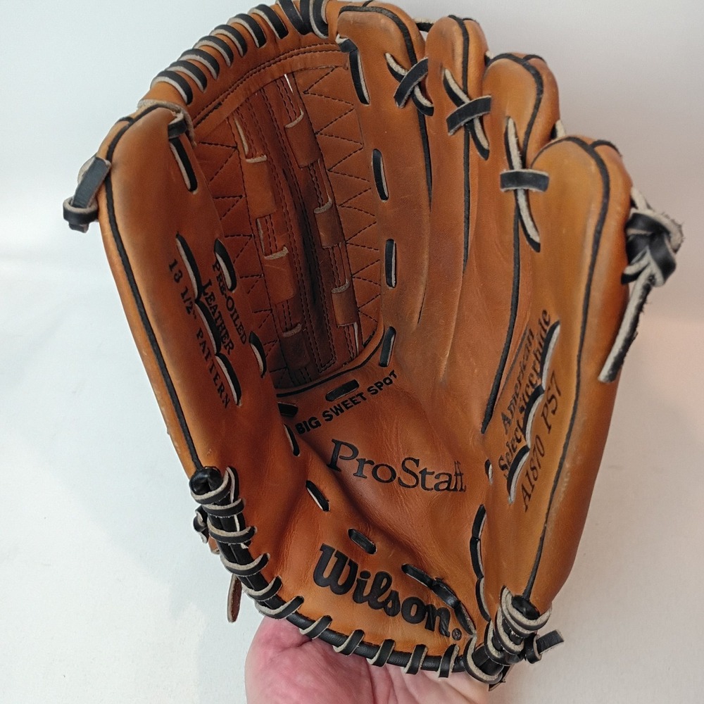 Wilson Pro Staff Series A1870 PS7 Baseball Glove, 13.5 Inch, Dual Hinge Web RHT - Picture 6 of 9